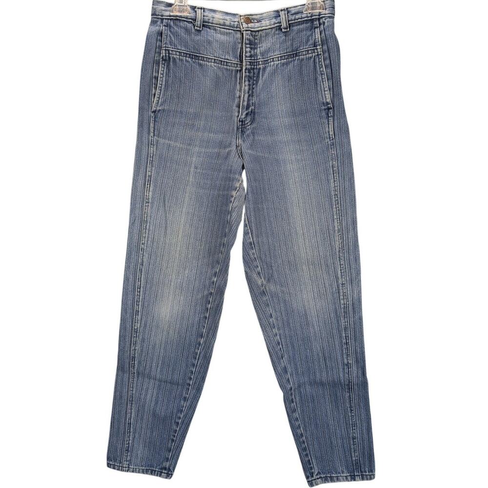 Vintage Levis Jeans Womens 12 Blue High Rise Tapered Stripe Denim Pants 80s 90s